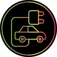 Electric Car Line Gradient Due Color Icon Design vector