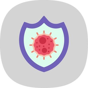 Bacteria Flat Curve Icon Design vector