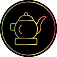 Tea Pot Line Gradient Due Color Icon Design vector
