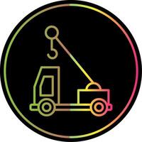 Crane Truck Line Gradient Due Color Icon Design vector