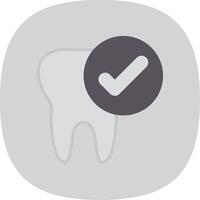 Tooth Flat Curve Icon Design vector