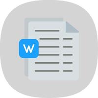 Word Flat Curve Icon Design vector