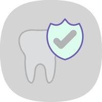 Tooth Flat Curve Icon Design vector