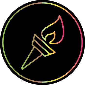 Olympic Flame Line Gradient Due Color Icon Design vector