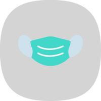 Face Mask Flat Curve Icon Design vector