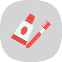 Toothpaste Flat Curve Icon Design vector