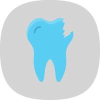 Broken Tooth Flat Curve Icon Design vector