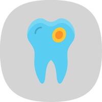 Caries Flat Curve Icon Design vector