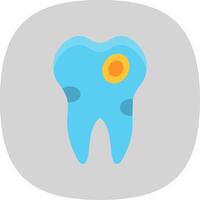 caries plano curva icono diseño vector