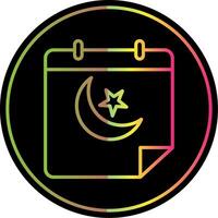 Calendar Line Gradient Due Color Icon Design vector