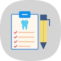 dental reporte plano curva icono diseño vector