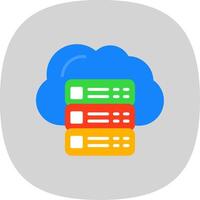 Cloud Servers Flat Curve Icon Design vector