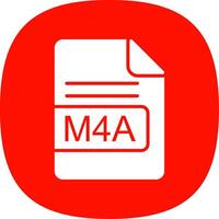 M4A File Format Glyph Curve Icon Design vector