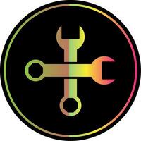 Spanner Glyph Due Color Icon Design vector