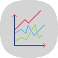 Line Circle Multi Circle Graph Flat Curve Icon Design vector