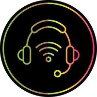 Headphones Line Gradient Due Color Icon Design vector