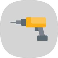 Drilling Machine Flat Curve Icon Design vector