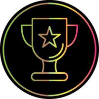 trofeo línea degradado debido color icono diseño vector