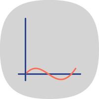 Wave Chart Flat Curve Icon Design vector