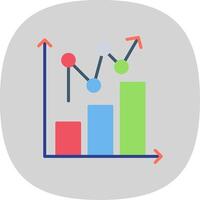 Statistical Chart Flat Curve Icon Design vector