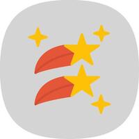 Shooting Stars Flat Curve Icon Design vector