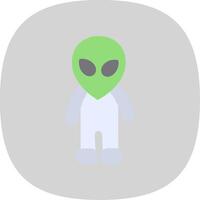 Alien Flat Curve Icon Design vector