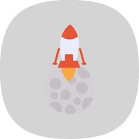 Moon Landing Flat Curve Icon Design vector