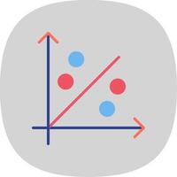 Scatter Graph Flat Curve Icon Design vector