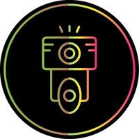 Camera Flash Line Gradient Due Color Icon Design vector