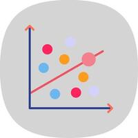 Scatter Graph Flat Curve Icon Design vector