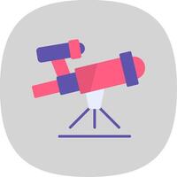 Telescope Flat Curve Icon Design vector