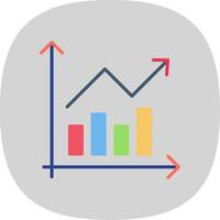 Bar Chart Flat Curve Icon Design vector