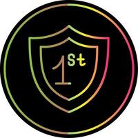 Shield Line Gradient Due Color Icon Design vector
