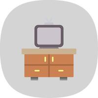 Tv Table Flat Curve Icon Design vector