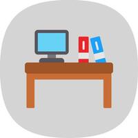 Desk Flat Curve Icon Design vector