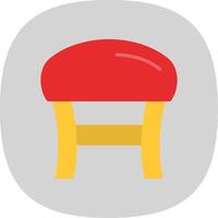 Stool Flat Curve Icon Design vector