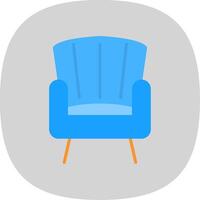 Armchair Flat Curve Icon Design vector