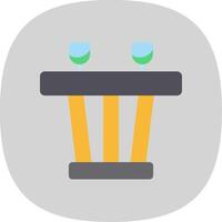 Dining Table Flat Curve Icon Design vector
