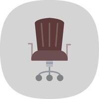 oficina silla plano curva icono diseño vector