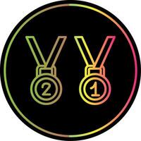 Medals Line Gradient Due Color Icon Design vector