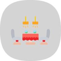 Dining Table Flat Curve Icon Design vector