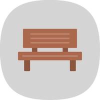 Bench Flat Curve Icon Design vector