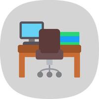 espacio de trabajo plano curva icono diseño vector