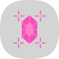Gem Flat Curve Icon Design vector