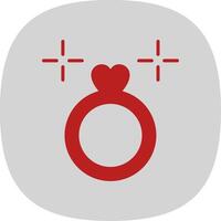 Wedding Ring Flat Curve Icon Design vector