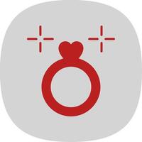 Wedding Ring Flat Curve Icon Design vector