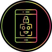 Facial Recognition Line Gradient Due Color Icon Design vector