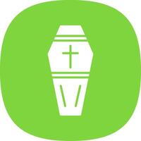 Coffin Glyph Curve Icon Design vector