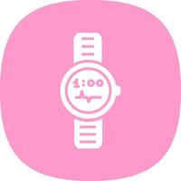 reloj glifo curva icono diseño vector