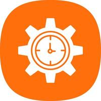 hora gestionar glifo curva icono diseño vector